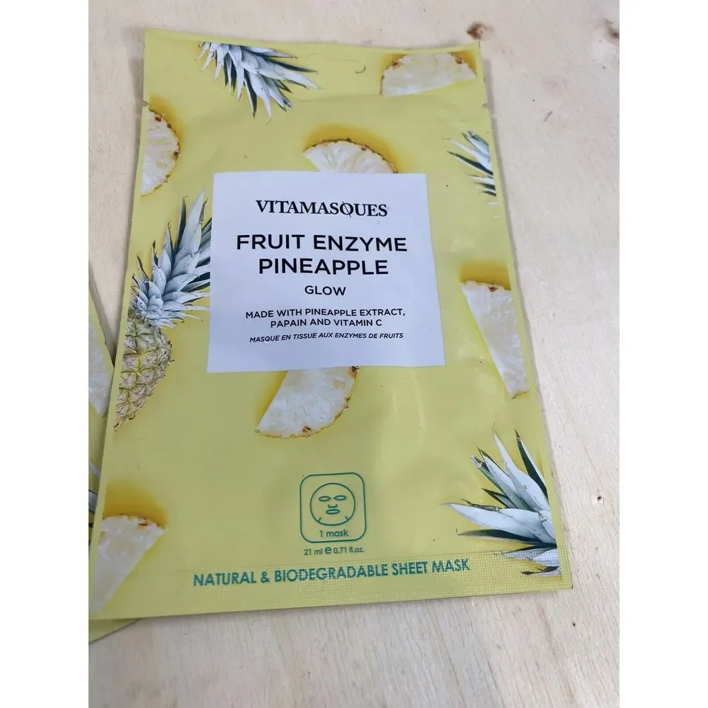 Vitamasques‎ Fruit Enzyme Pineapple Glow Sheet Mask 2 Pack